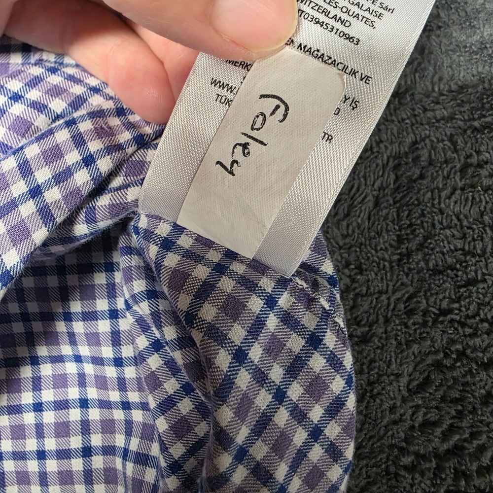 Polo Ralph Lauren Shirt Mens XL Gingham Button Down Purple Blue Preppy - Picture 5 of 9